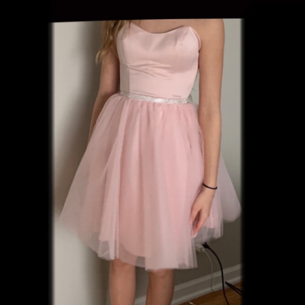 Light pink formal mini dress